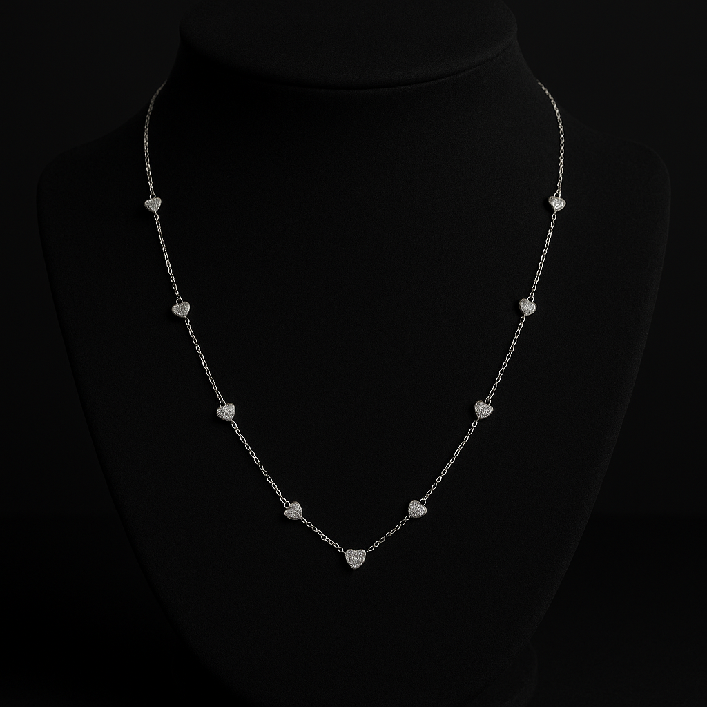 Tiny Hearts Chain Necklace