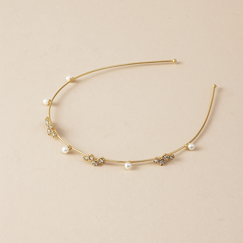 Fashion Rhinestone Pearl Alloy Hair