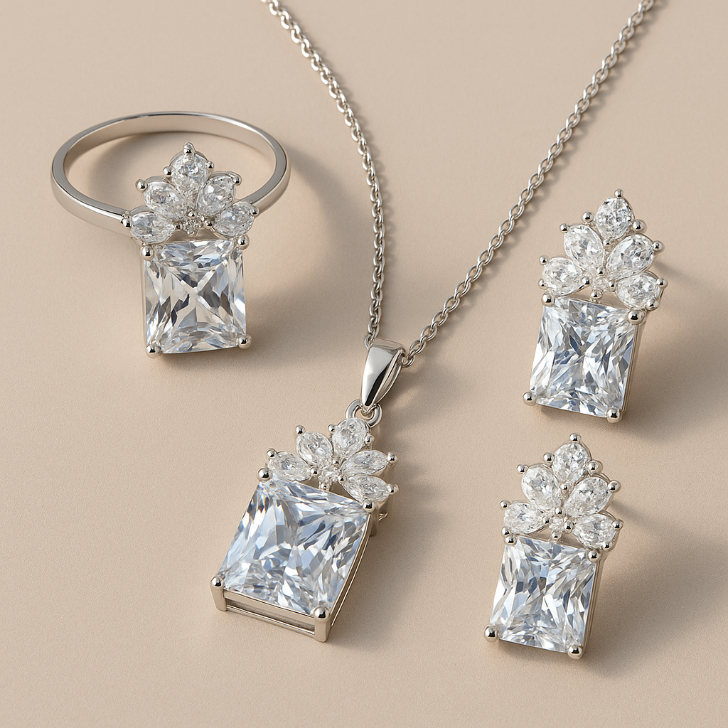 Crystal Bloom Necklace Set