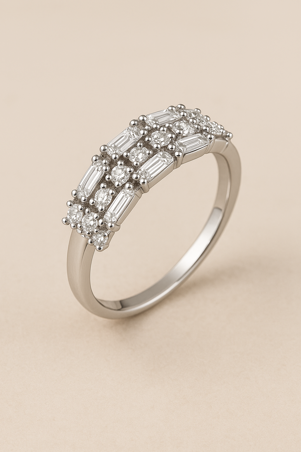 Luxe Baguette Cluster Adjustable Ring