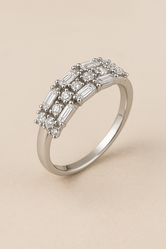 Luxe Baguette Cluster Adjustable Ring