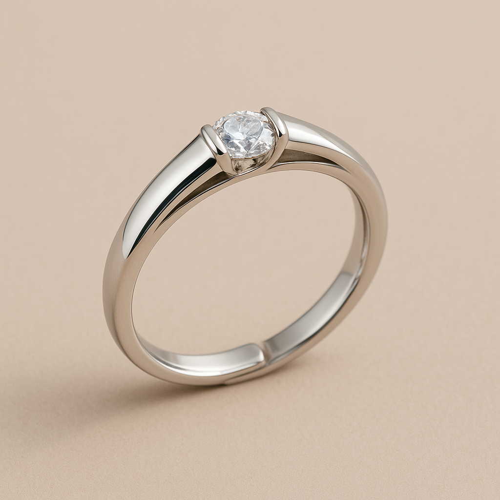 Sleek Bezel Solitaire Ring