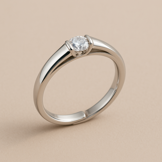 Sleek Bezel Solitaire Ring