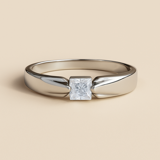 Princess-Cut Solitaire Adjustable Ring