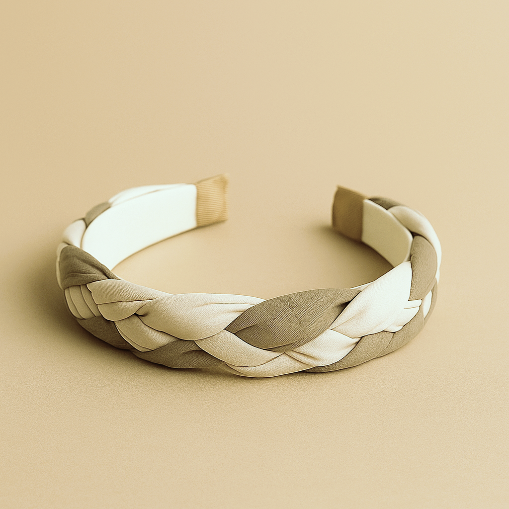 Dark Checkered Braid Hair Band