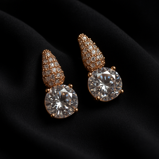 Royal Glow Solitaire Drop Earrings
