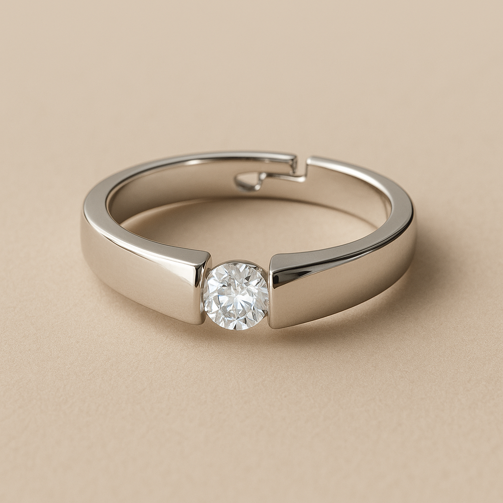Modern Bezel Adjustable Ring