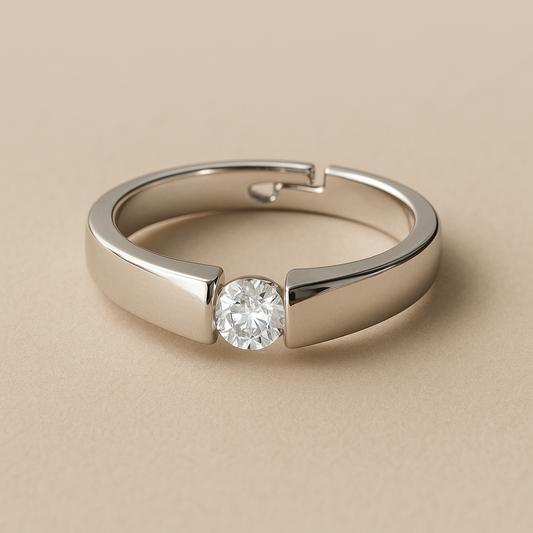Modern Bezel Adjustable Ring