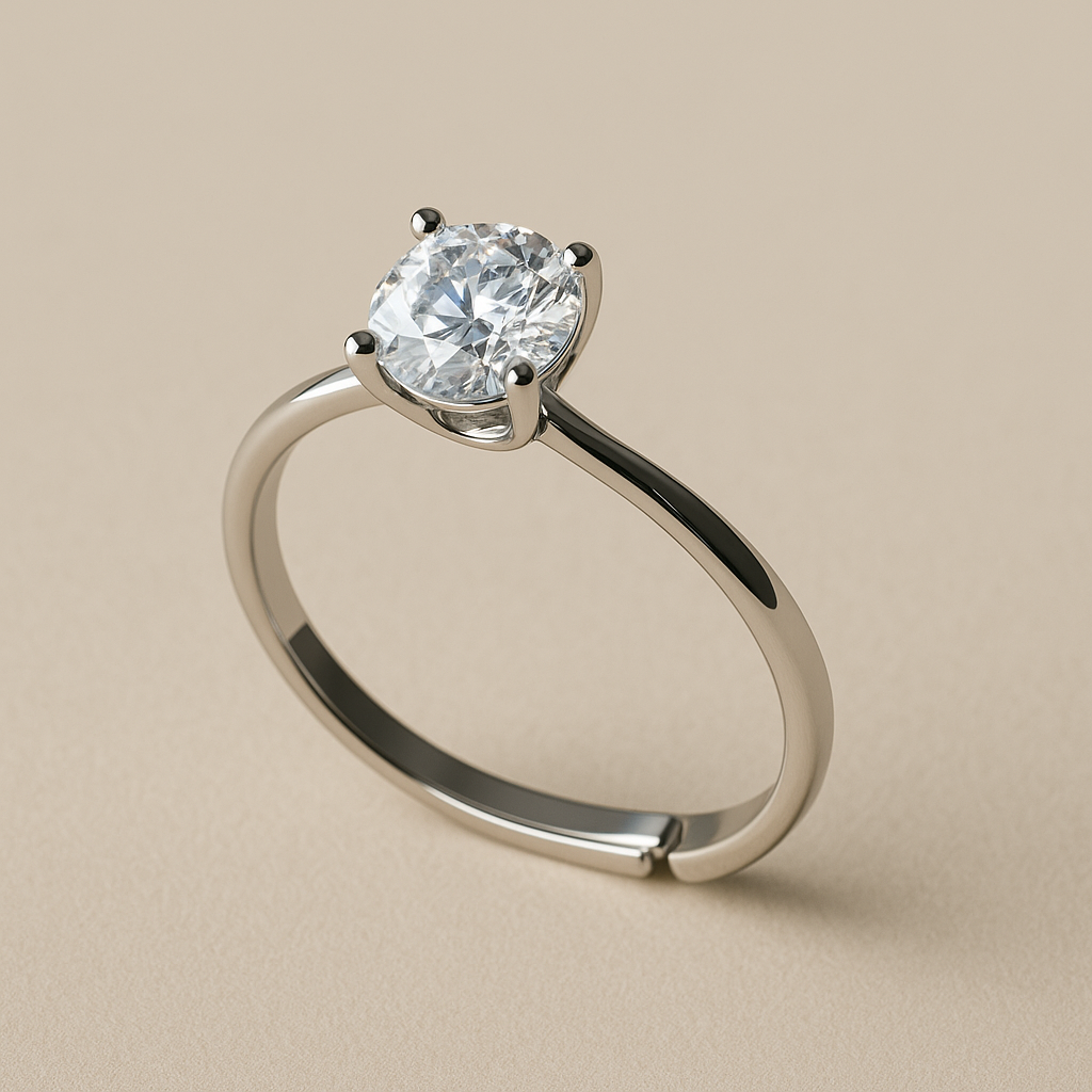 Classic Solitaire Adjustable Ring