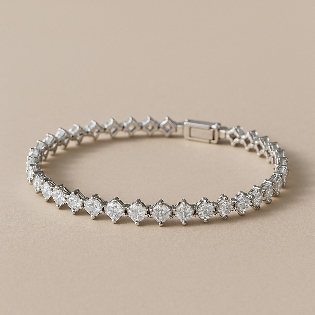 White Zircon Stone Bracelet