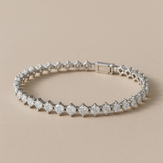 White Zircon Stone Bracelet